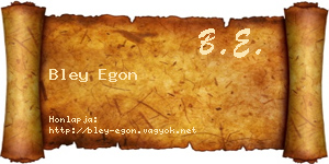 Bley Egon névjegykártya